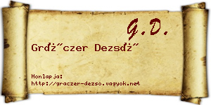 Gráczer Dezső névjegykártya